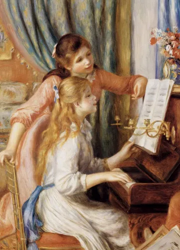 Vista 2 de EuroGraphics Girls at Piano de Pierre Auguste Renoir - Rompecabezas de 1000 piezas