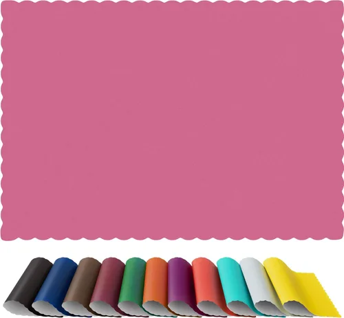 Vista 6 de Manteles de papel desechables con bordes ondulados (100, Negro) Disposable paper placemats, scalloped-edge design, black, 100 count, quick table
