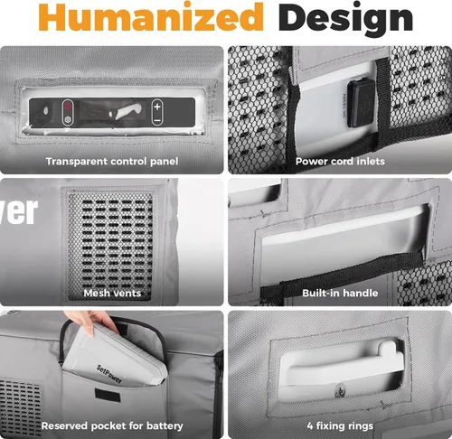Vista 4 de Setpower Funda protectora aislante para refrigerador portátil Setpower RF20, adecuada solo para RF20