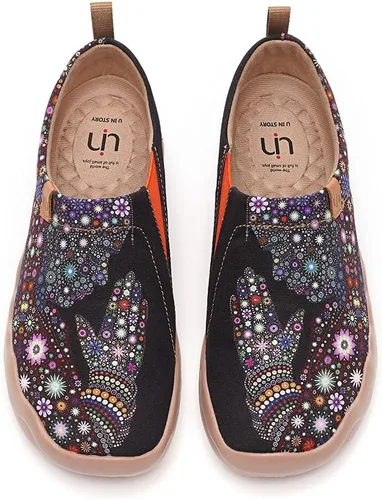 Vista 37 de UIN Mocasines casuales para mujer, de viaje, pintados, para caminar, ligeros, cómodos, de lona, tenis de moda