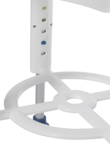 Vista 3 de Drive Medical Taburete de baño con asiento giratorio acolchado, blanco con asiento azul