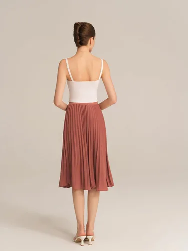 Vista 213 de GRACE KARIN - Falda plisada de gasa para mujer, con cintura alta y elástica, vuelo, corte acampanado y longitud por debajo de la rodilla