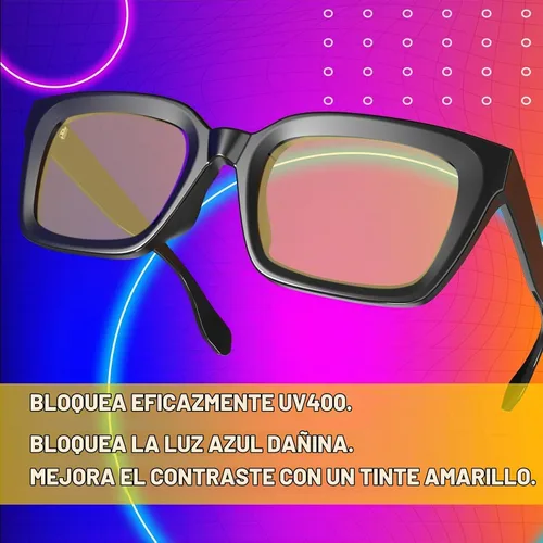 Vista 7 de VISOONE Blue Light Blocking Glasses Men Women Vintage Square Eyeglasses Negro