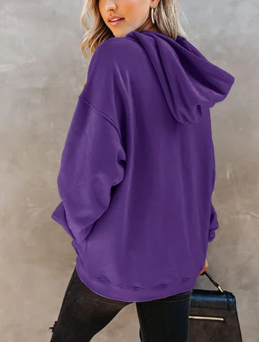 Vista 46 de Yuccalley Sudaderas con capucha y bolsillo de manga larga para mujer