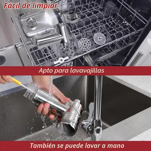 Vista 6 de KINGEAGLE - Accesorio para molinillo de alimentos para mezcladores KitchenAid, juego de accesorios para picadora de carne de acero inoxidable apto