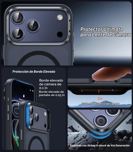Vista 6 de VOFATA Funda para iPhone 18 Pro Max, iPhone 17 Pro Max con soporte para cámara Stash, apto para MagSafe, protección de grado militar de 10 pies