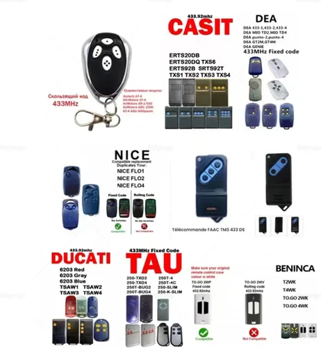 Vista 7 de Control remoto universal para puerta de garaje, control remoto de 433.92 Mhz para puerta, control remoto, llavero de control remoto, puerta de 2