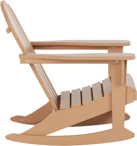 Vista 219 de WestinTrends Silla mecedora Malibu de poliéster para exterior/patio Adirondack, Negra