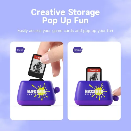 Vista 3 de Hagibis Switch Game Card Case for Nintendo SwitchLiteOLED Portable Cute Toaster Switch Game Card Storage Holder with 2 slots Switch Game Cartridge