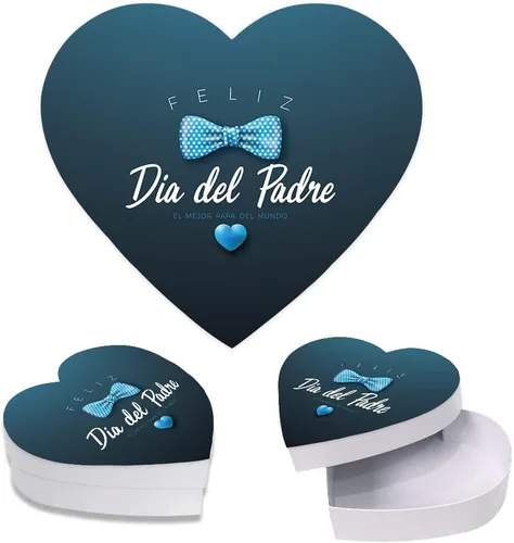 Vista 15 de Andaz Press Caja de regalo de cumpleaños en forma de corazón para papá con tapa, caja de corazón para el mejor chef para dulces, dulces, chocolates