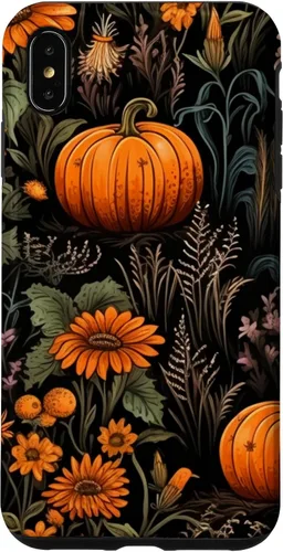 Vista 11 de iPhone 16 Autumn Flower Fall Halloween Spooky Pumpkin Floral Themed Case