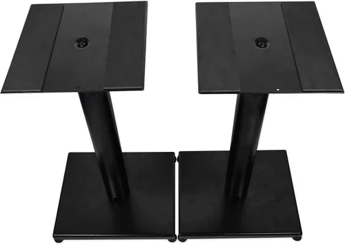 Vista 3 de Rockville RS21B - Soportes para altavoces de estantería de 21 pulgadas de acero, capacidad de 27 kg, gestión de cables, almohadillas anti-vibración