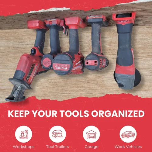 Vista 6 de Commander Tool & Garage Organization Milwaukee - Soporte para herramientas, placa de montaje/montaje en pared, organizador de herramientas