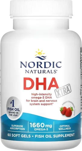 Vista 8 de Nordic Naturals DHA Xtra, Fresa - 60 geles blandos - 1660 mg Omega-3 - Fórmula DHA de alta intensidad para el cerebro y el sistema nervioso - Sin