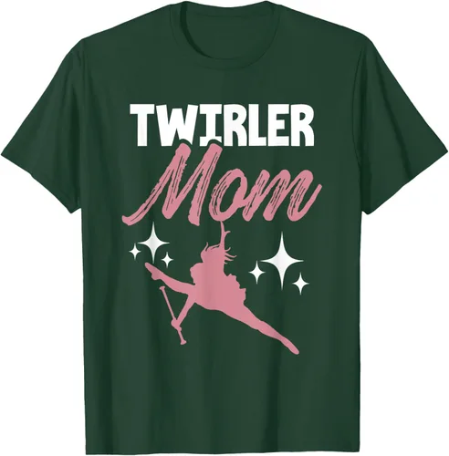 Vista 63 de Twirler Mom Baton Twirl Mother Majorette Twirling Camiseta, Negro, S