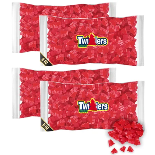 Vista 8 de Caramelos de regaliz de cereza de Navidad, paquete de 9 onzas, golosinas festivas en forma de árbol en un paquete sellado de fábrica, gran relleno