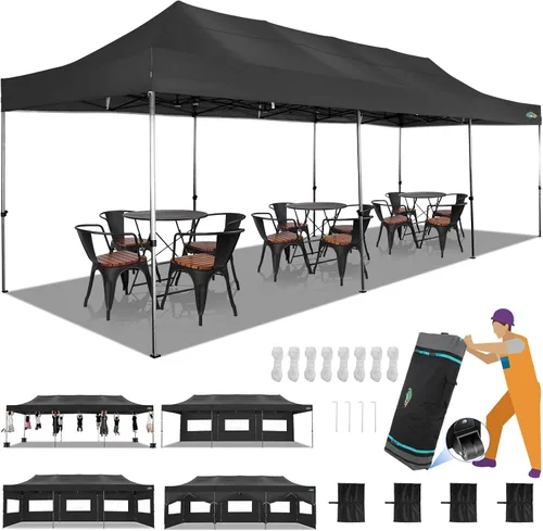 Vista 44 de COBIZI Tienda de campaña desplegable de 6.6 x 6.6 pies, toldo resistente, fácil de instalar, impermeable, para exteriores, fiestas, playa, jardín