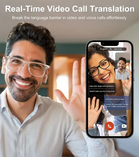 Vista 3 de Lentes inteligentes AI, lentes de sol Bluetooth multifuncionales para hombres y mujeres, dispositivo de traductor de 116 idiomas y acentos, filtro