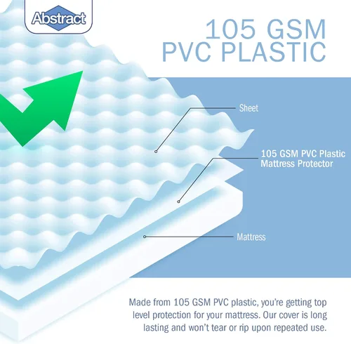 Vista 3 de Abstract Funda de colchón impermeable – Sábana bajera protectora de plástico de vinilo resistente para cuna, PVC de 3.53 oz/m², calidad duradera