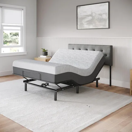 Vista 10 de Celestial Aurora - Base de cama ajustable (marco) + colchón de espuma viscoelástica de gel de 10 pulgadas (mediano), fácil montaje, elevación
