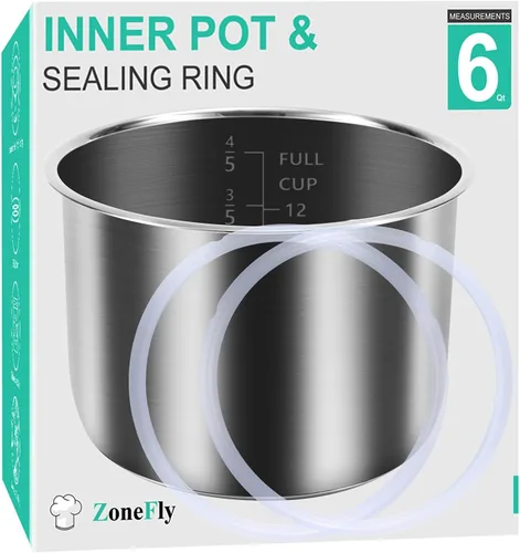 Vista 8 de ZoneFly para Instant Pot Inserto de Repuesto para Olla Interior de 3 Qt, Revestimiento de Olla de Cocina de Acero Inoxidable con Superficie Pulida