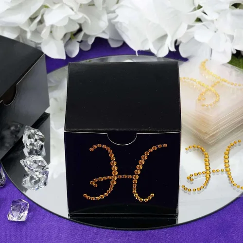Vista 21 de Efavormart - Paquete de 12 calcomanías transparentes con monograma de diamantes de imitación de 1.5 pulgadas, calcomanías autoadhesivas para cajas