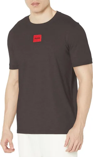Vista 14 de Hugo Mens Ribbed Crew Neck Regular Fit Center Logo T-Shirt Blanco (Chalk White)