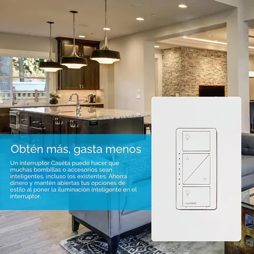 Vista 6 de Lutron Caseta - Interruptor de atenuación inteligente original con placa de pared (requiere Lutron Smart Hub), para luces LED, 150 vatios, un solo