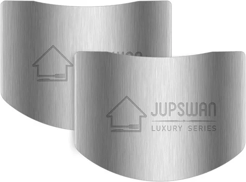 Vista 7 de Jupswan 8 protectores de dedos para cortar herramienta de cocina, protector de dedos de acero inoxidable para evitar dañar al cortar y cortar