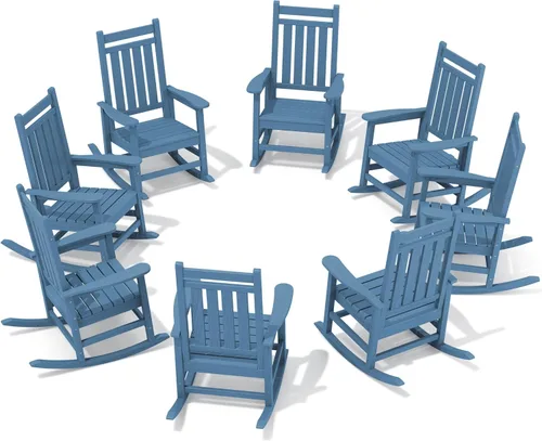 Vista 63 de SEWALL Mecedora de polietileno de alta densidad para adultos, mecedora de gran tamaño para exteriores, para patio, porche, Aruba
