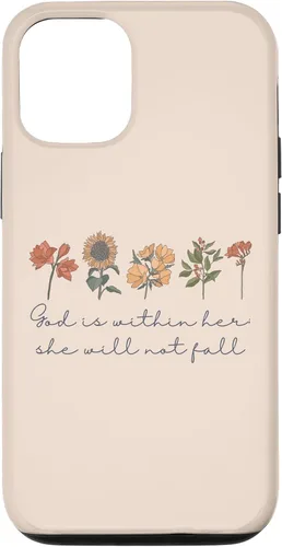 Vista 28 de God is Within Her She Will Not Fall Psalms 46:5 Boho Flowers Case for iPhone 17