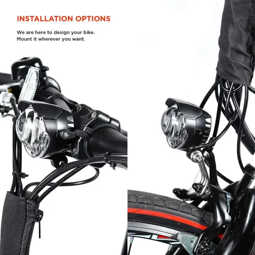 Vista 3 de eBikeling Faro de bicicleta eléctrica/extremadamente brillante impermeable luz delantera de bicicleta con cuerno/luces de bicicleta E