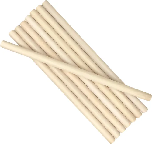 Vista 12 de Varillas de madera redondas de 1/4 x 17.5 pulgadas, sin terminar, para bricolaje, piruletas, soporte para pasteles, 100