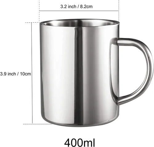 Vista 8 de IMEEA 7.5oz/7.4 fl oz tazas de té de camping tazas de té de doble pared de acero inoxidable 13.5oz/13.5 fl oz tazas de café