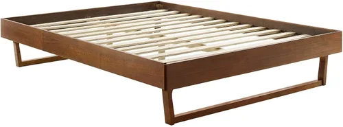 Vista 4 de Modway MOD-6212-WAL Billie - Marco de cama con plataforma de madera, tamaño individual, nogal