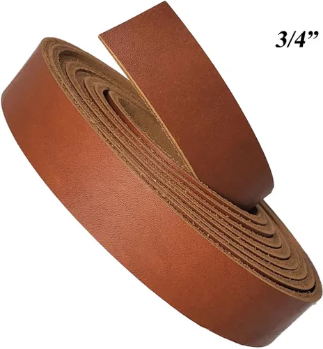 Vista 6 de Tiras de cuero 1.25 pulgadas de ancho – Miel Waxy Latigo tira de cuero hasta 96 pulgadas de largo – 6-7 oz (0.094 – 0.110 in) de piel Pitka