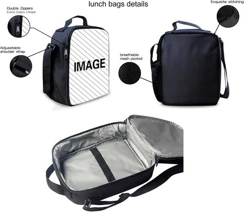 Vista 6 de Belidome Juego de mochila escolar, estuche para lápices, bolsa de almuerzo, soporte para botellas para niños y niños, paquete de 4, Adorable Axolotl