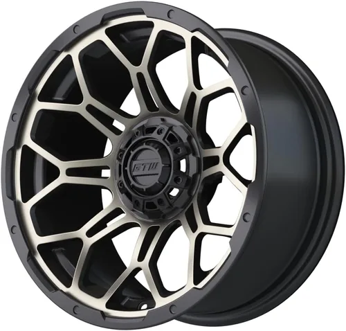 Vista 2 de GTW Bravo 15 Pulgadas de Aluminio Rueda para Carrito de Golf 15x7 4-4 Pernos Desplazamiento 3:4 (Bronce/Negro) 15x7 Wheel with 4-4 (101.6mm)
