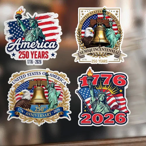 Vista 8 de ArogGeld Calcomanías para perros con el 250 aniversario de mercancía de Estados Unidos para automóviles América del 250 de julio, decoraciones