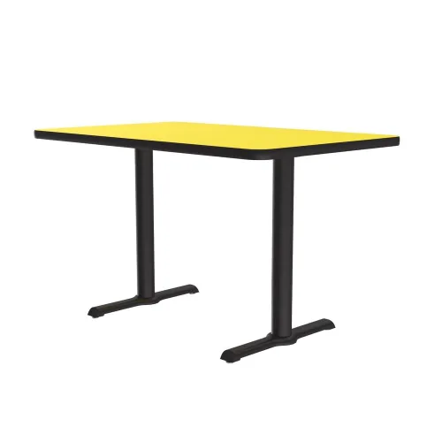 Vista 27 de Correll Mesa de bar redonda de 30 pulgadas, mesa de cóctel de comedor de 29 pulgadas de alto, parte superior laminada de nogal duradero, base