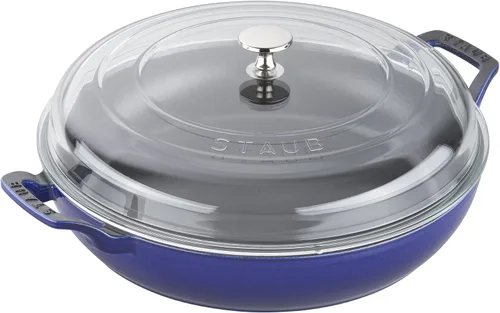 Vista 14 de Staub - Cazuela de hierro fundido de 3.5 cuartos con tapa de cristal