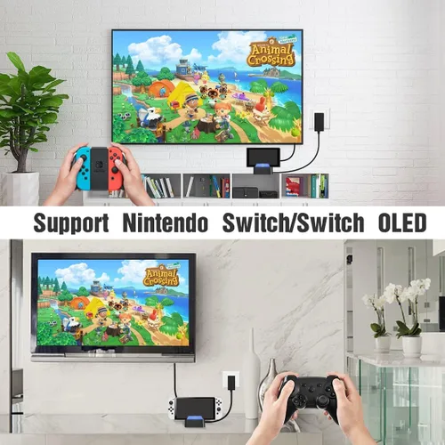 Vista 8 de PURBHE Gamecube - Adaptador de controlador y base de interruptor