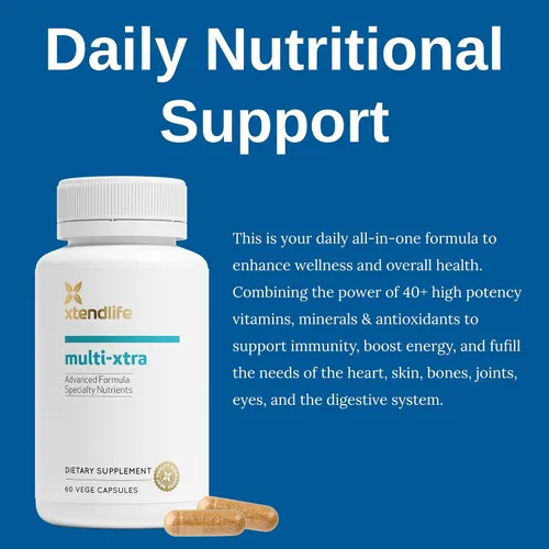 Vista 2 de Xtend-Life, Multi-Xtra, multivitamínico avanzado y suplemento mineral para mujeres, hombres y niños – 42 vitaminas, minerales, antioxidantes