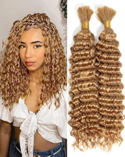 Vista 9 de Urbeauty Cabello Humano para Trenzar para Trenzas Boho Bob - Cabello Bohemio de Onda Profunda para Trenzar - Negro Azabache, 14 pulgadas Sin Nudos
