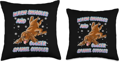 Vista 3 de BCC Cocker Spaniel Shirts & Dog Lover Gifts Warm Snuggles and Cocker Spaniel Cuddles - Almohada de Navidad para perros, 16.0 x 16.0 in, multicolor