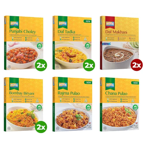 Vista 17 de Ashoka Meals 1932, kit de comidas a base de plantas, paquete variado de frijoles y arroz, comidas para calentar y servir, certificado Kosher, comida