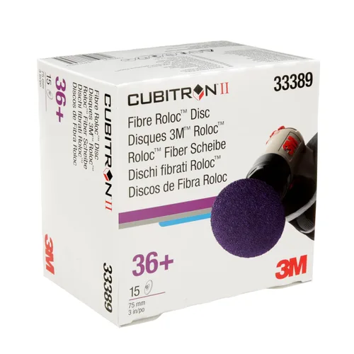 Vista 12 de 3M Cubitron II Roloc Disco de fibra, 786C, 33389, 3 pulgadas, grado 36+