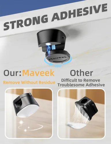 Vista 4 de Maveek - Clips de cable para escritorio, organizador de cable de carga giratorio de 360°, cierre magnético, gestión de cables de escritorio, soporte