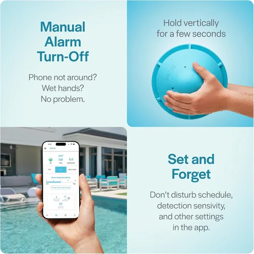 Vista 4 de Lifebuoy Alarmas de alarma de piscina individual para piscinas enterradas y sobre el suelo, alarma flotante para piscina no certificada ASTM F2208
