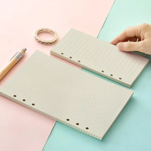 Vista 9 de A6 80 hojas/160 páginas forradas hojas sueltas perforadas de papel para carpeta de 6 agujeros, organizador personal, diario, planificador